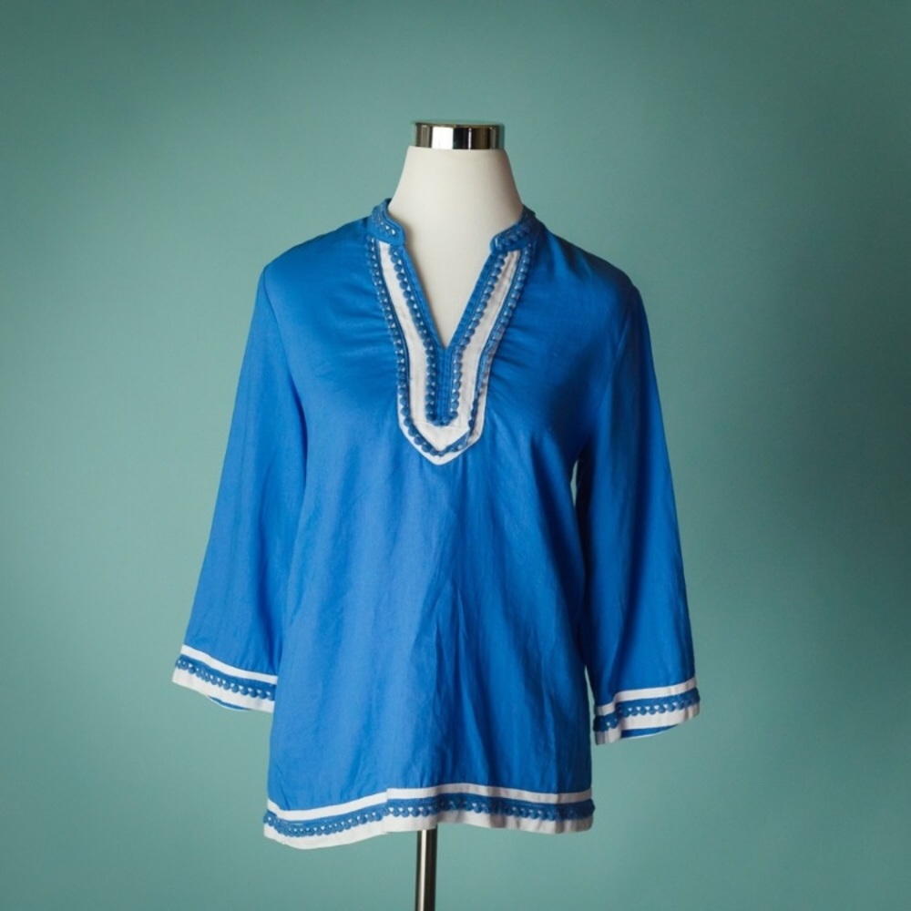 Saint Tropez Blue Linen Tunic